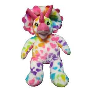 Build A Bear Colorful Bright Heart Triceratops Dinosaur Plush Stuffed Animal